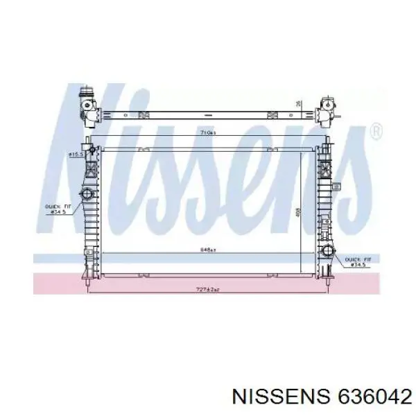 Радіатор охолодження двигуна 636042 Nissens