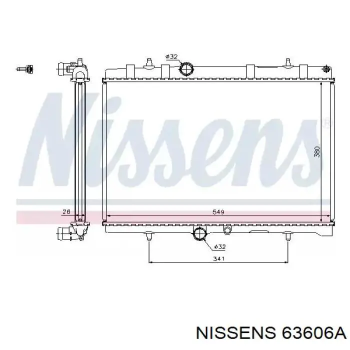 63606A Nissens радіатор охолодження двигуна
