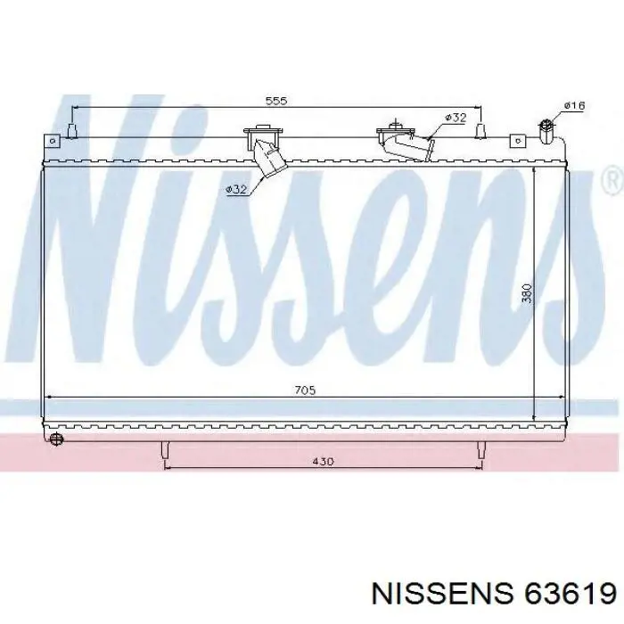 63619 Nissens радіатор охолодження двигуна