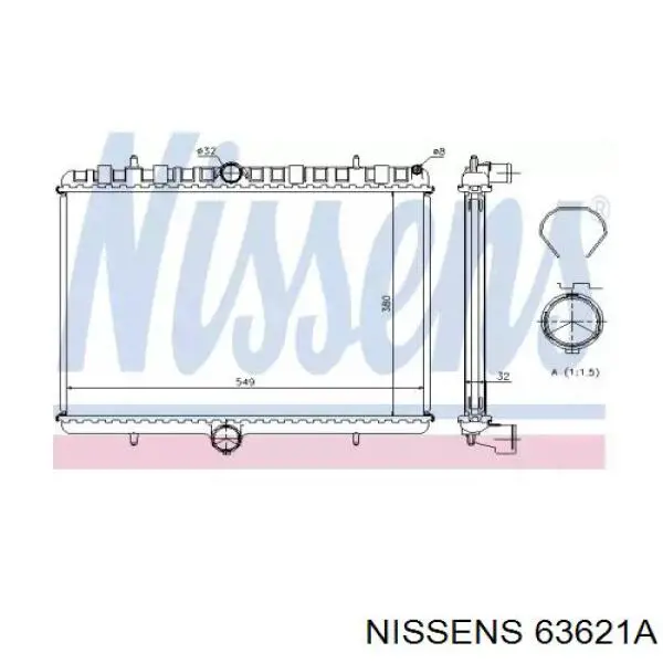 63621A Nissens радіатор охолодження двигуна