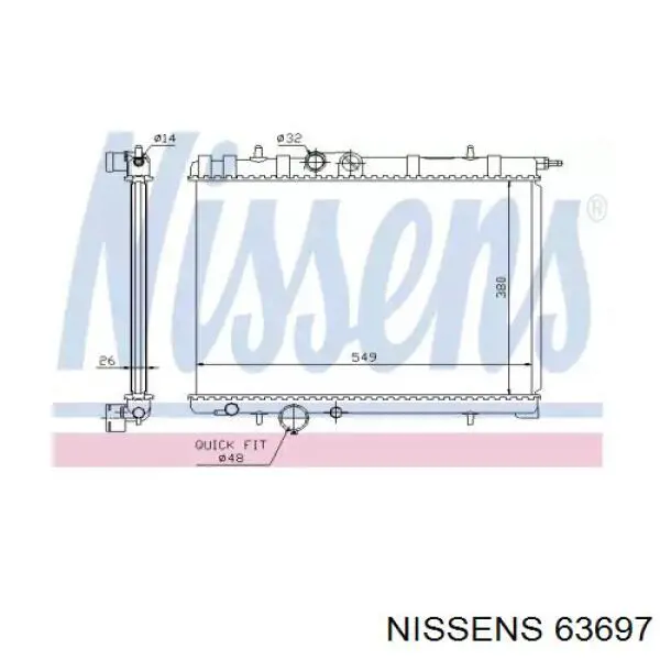 63697 Nissens радіатор охолодження двигуна