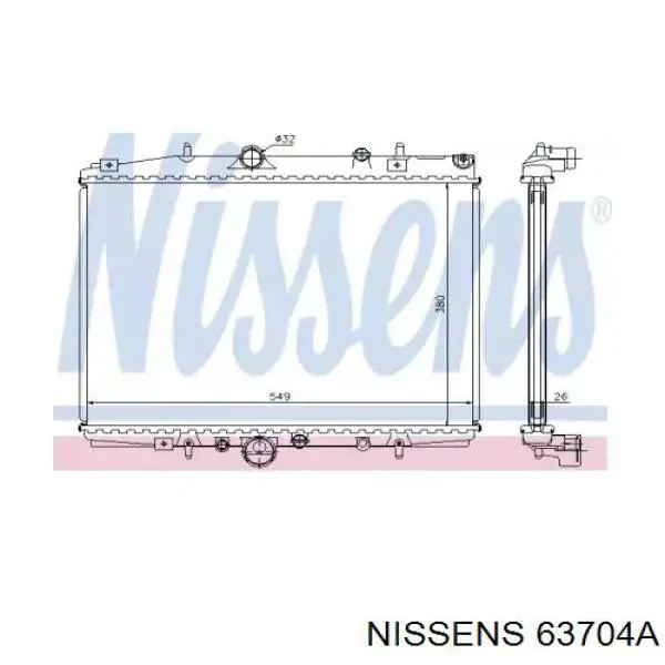 Купити 63704A Nissens Радіатор двигуна