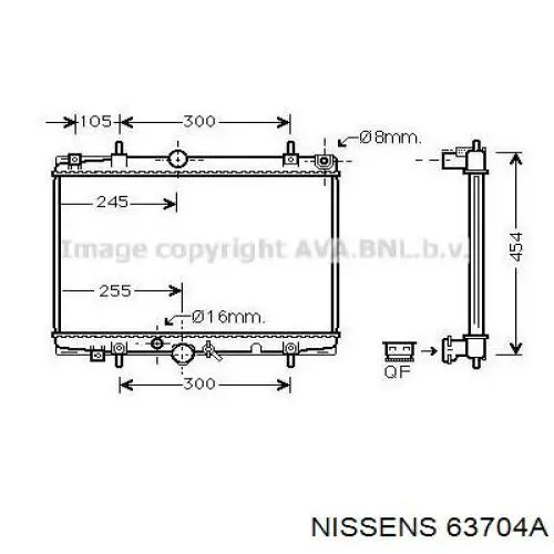 Радіатор основний Nissens 63704A ціна, від 33.71 USD