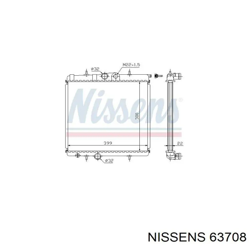 63708 Nissens Радіатор охолодження двигуна