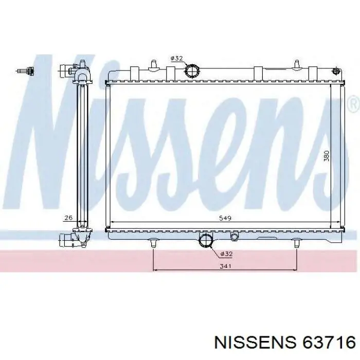 Радіатор основний Nissens 63716 ціна, від 89.13 USD