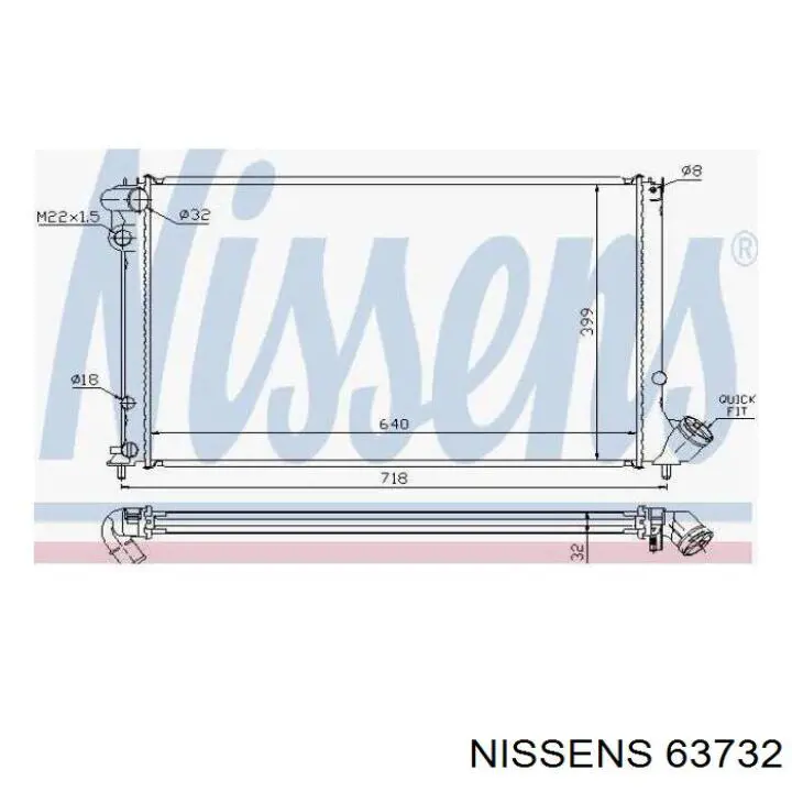 Радіатор основний Nissens 63732 ціна, від 75.21 USD
