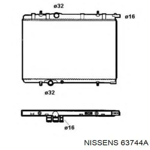 Купити 63744A Nissens Радіатор двигуна