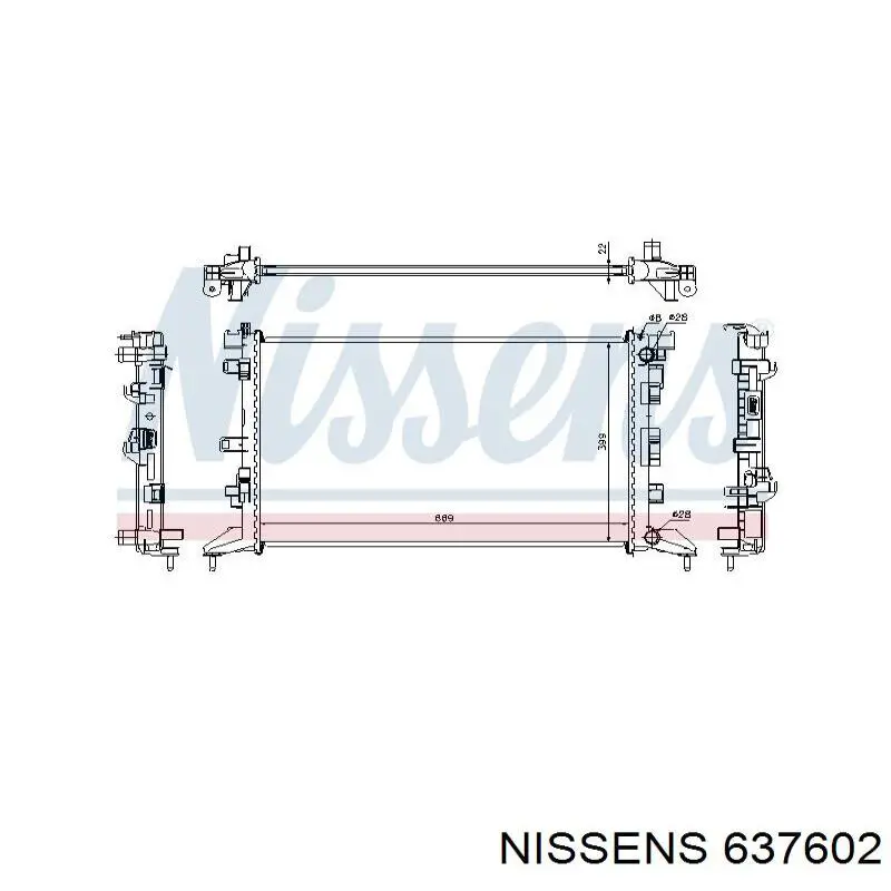 637602 Nissens радіатор охолодження двигуна
