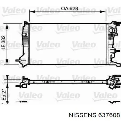 Радіатор охолодження двигуна 637608 Nissens