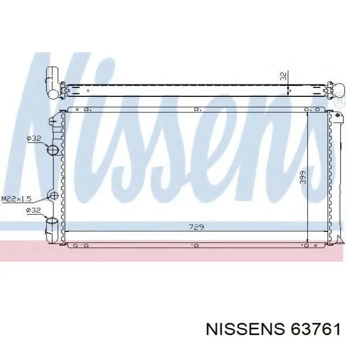 Радіатор основний Nissens 63761 ціна, від 71.39 USD