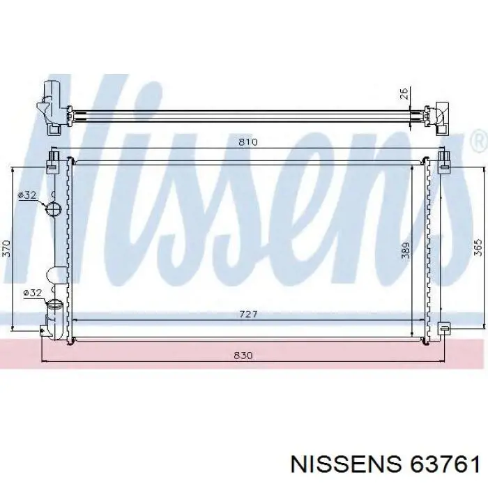 Купити 63761 Nissens Радіатор двигуна
