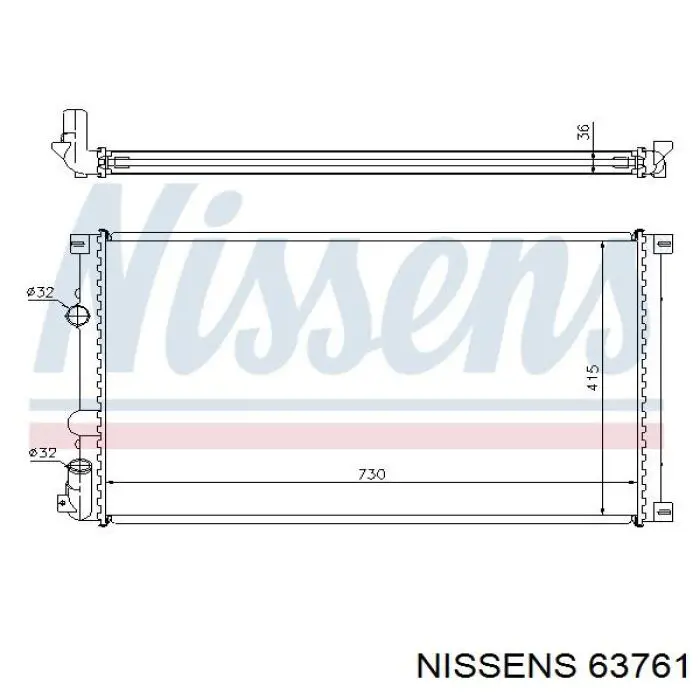 63761 Nissens радіатор охолодження двигуна