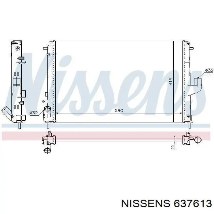637613 Nissens радіатор охолодження двигуна