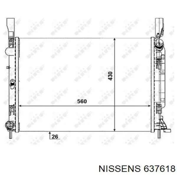 637618 Nissens радіатор охолодження двигуна