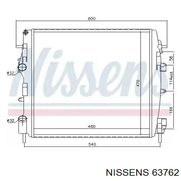 63762 Nissens радіатор охолодження двигуна