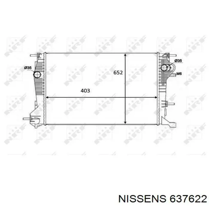 Радіатор охолодження двигуна 637622 Nissens