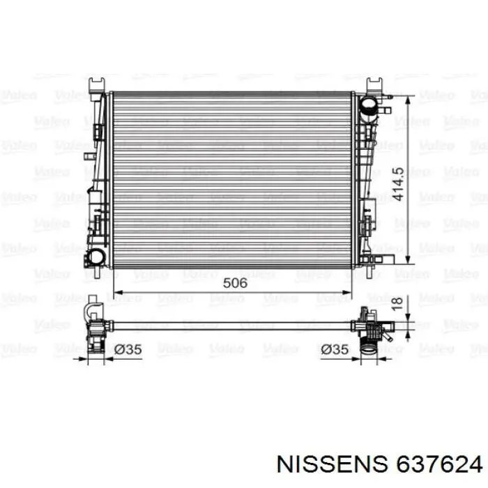 Купити 637624 Nissens Радіатор двигуна