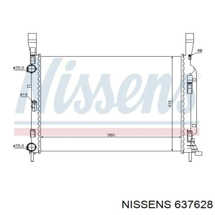 637628 Nissens радіатор охолодження двигуна