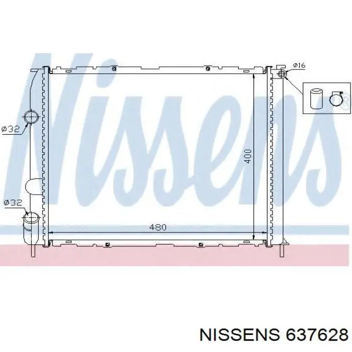 Радіатор основний Nissens 637628 ціна, від 109.50 USD
