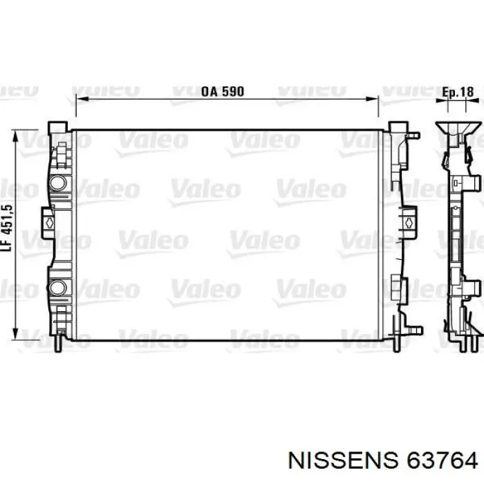 Радіатор основний Nissens 63764 ціна, від 107.85 USD