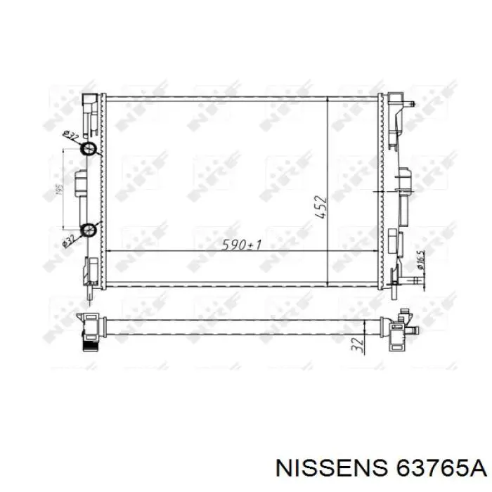 63765A Nissens Радіатор охолодження двигуна
