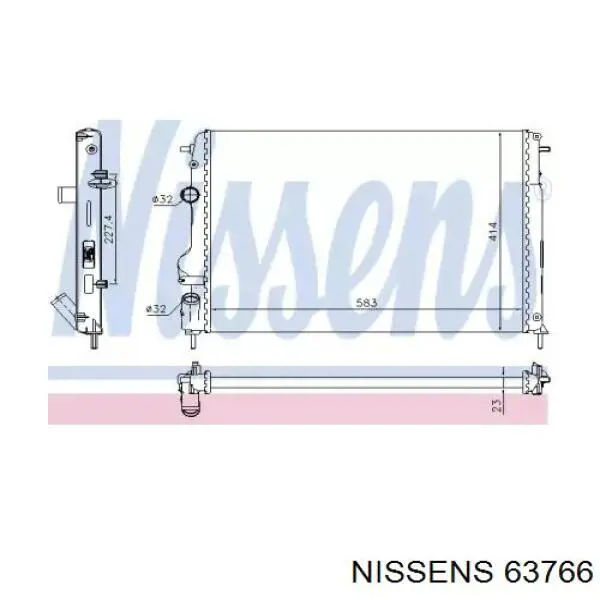 Радіатор основний Nissens 63766 ціна, від 64.23 USD