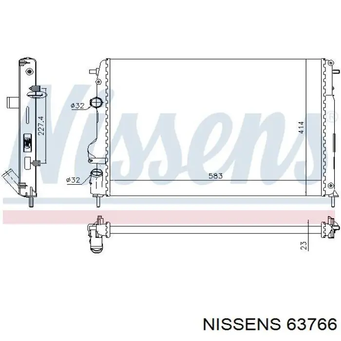 63766 Nissens радіатор охолодження двигуна
