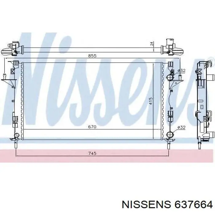 Радіатор основний Nissens 637664 ціна, від 131.77 USD