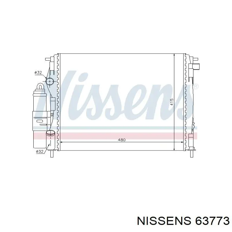 Купити 63773 Nissens Радіатор двигуна