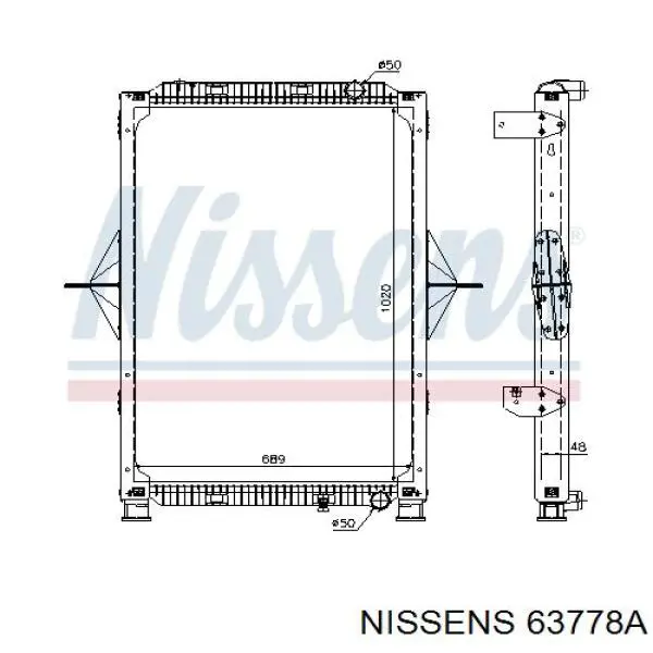 63778A Nissens Радіатор охолодження двигуна