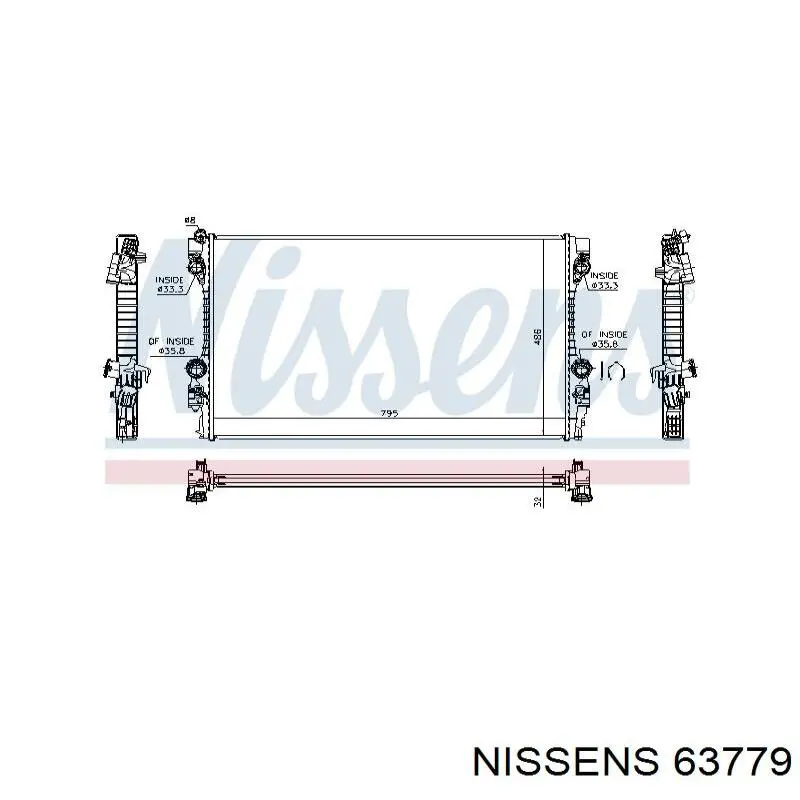 Радіатор основний Nissens 63779 ціна, від 224.79 USD