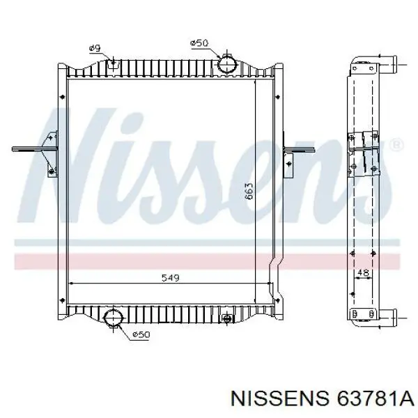 Радіатор основний Nissens 63781A ціна, від 340.21 USD