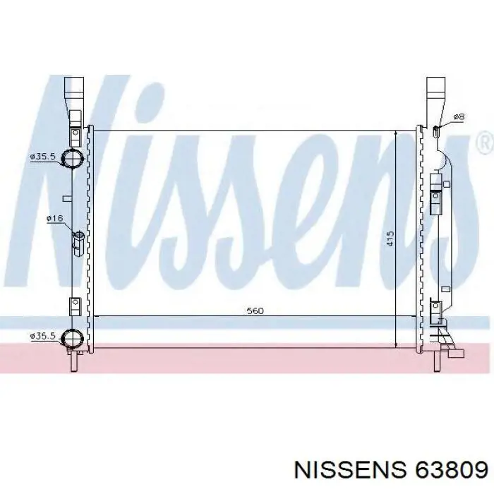 Радіатор основний Nissens 63809 ціна, від 55.45 USD