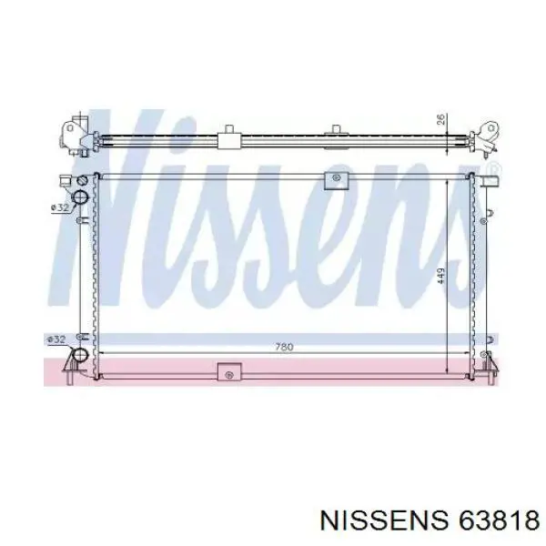 Купити 63818 Nissens Радіатор двигуна