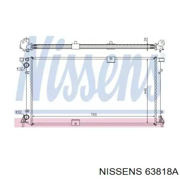 Купити 63818A Nissens Радіатор двигуна