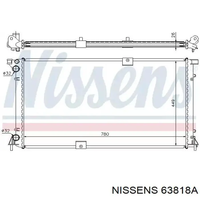 63818A Nissens радіатор охолодження двигуна