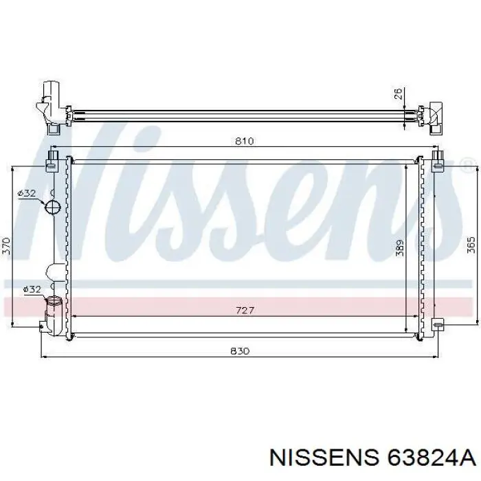 63824A Nissens радіатор охолодження двигуна