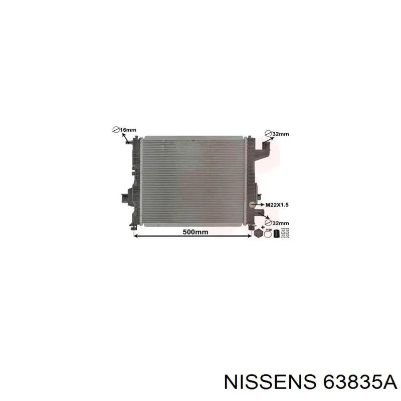 Радіатор 63835A Nissens