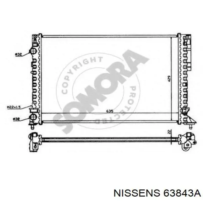 Купити 63843A Nissens Радіатор двигуна