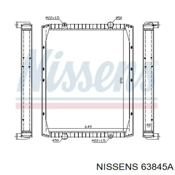 63845A Nissens Радіатор охолодження двигуна