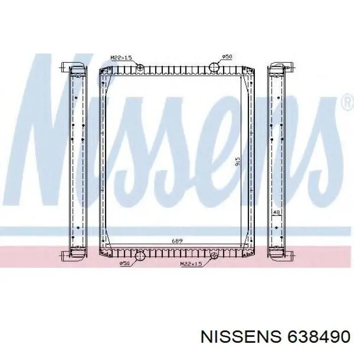 Радіатор основний Nissens 638490 ціна, від 409.32 USD