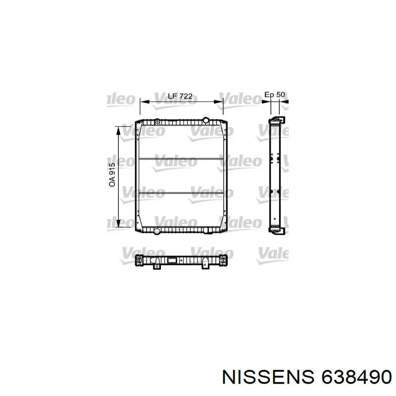 Купити 638490 Nissens Радіатор двигуна