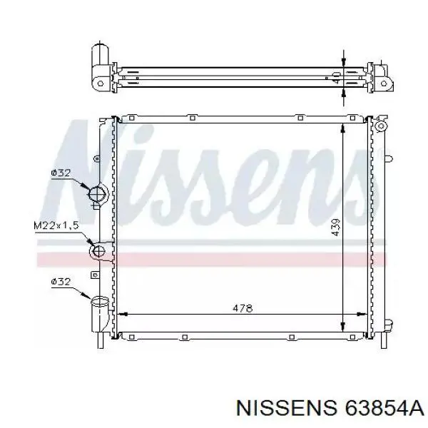Радіатор 63854A Nissens