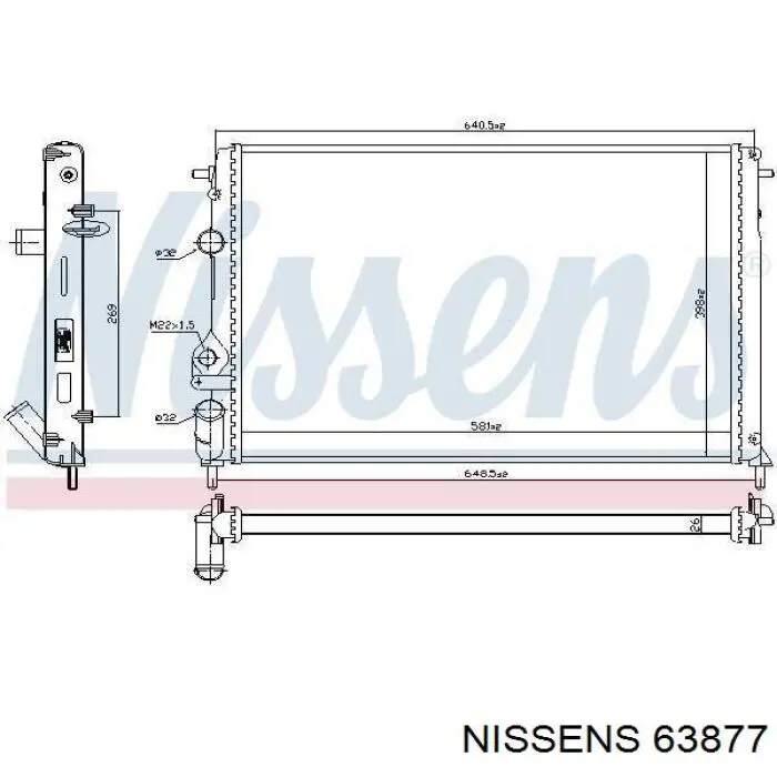 63877 Nissens радіатор охолодження двигуна