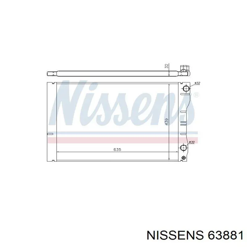 Радіатор охолодження двигуна 63881 Nissens