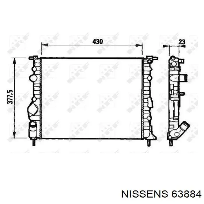 Купити 63884 Nissens Радіатор двигуна