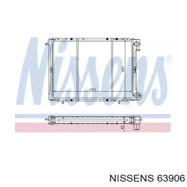Радіатор основний Nissens 63906 ціна, від 34.22 USD