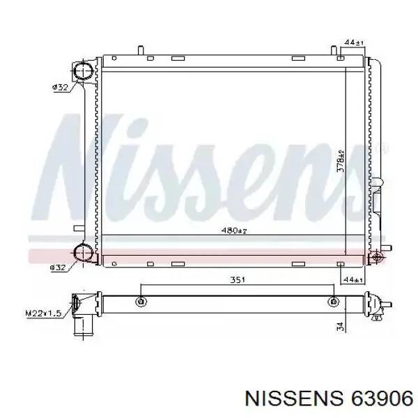 63906 Nissens радіатор охолодження двигуна