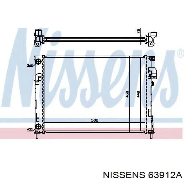 Купити 63912A Nissens Радіатор двигуна