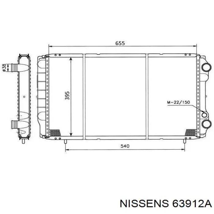 Радіатор основний Nissens 63912A ціна, від 68.39 USD